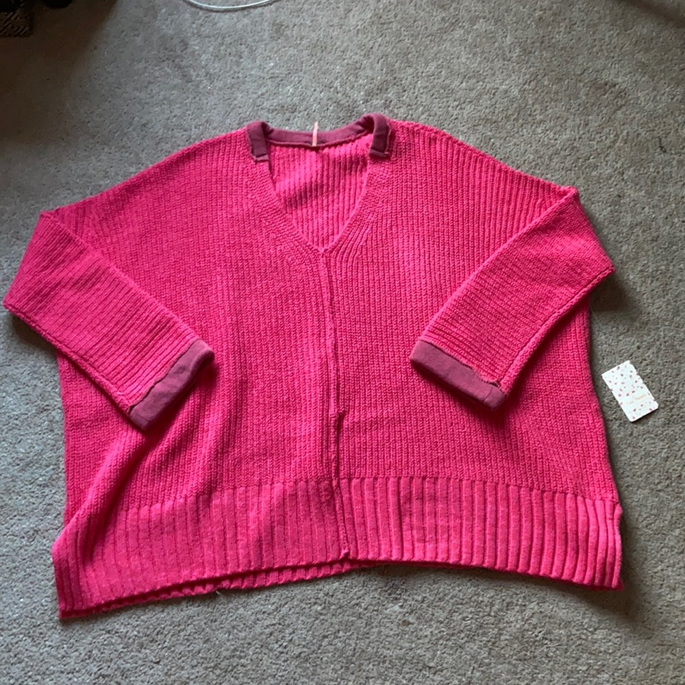 NWT Free People Take Me Over Knit Sweater - Picture 4 of 5